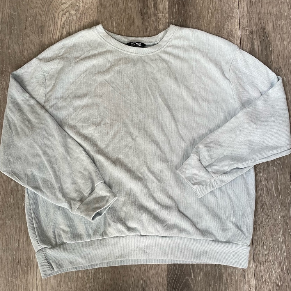 BUFFALO|M| David Bitton Soft Blue Crew Neck Sweater
